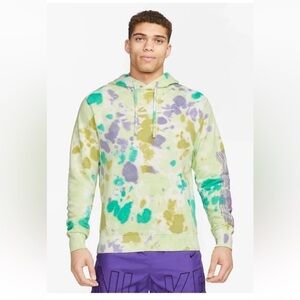Nike Green and Purple Tie-Dye Hoodie